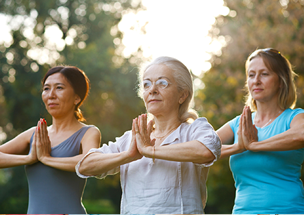 Three woman exercising