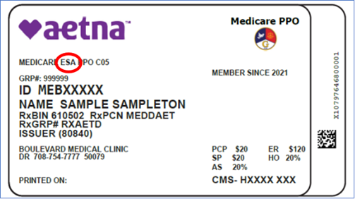 AETNA ID card